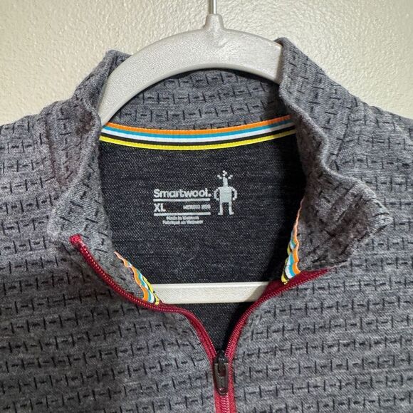 Smartwool kids 1/4 zip 100% merino wool pullover size XL - Picture 3 of 6